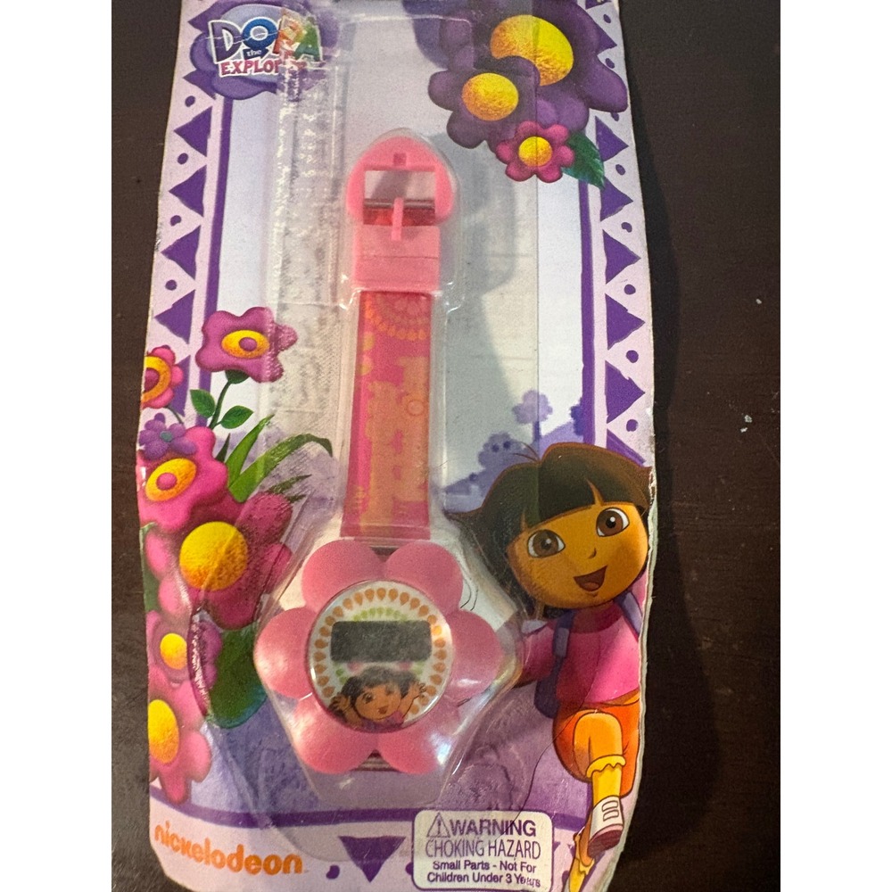 Nickelodeon Dora the Explorer Kids Digital Watch Pink Flower Shape 2011 NIP